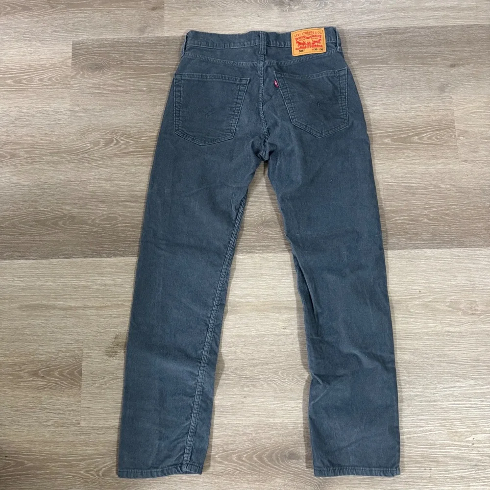 Lot 2 Levi's 505 Regular Fit Pants Mens 30x30 Tan Blue Corduroy